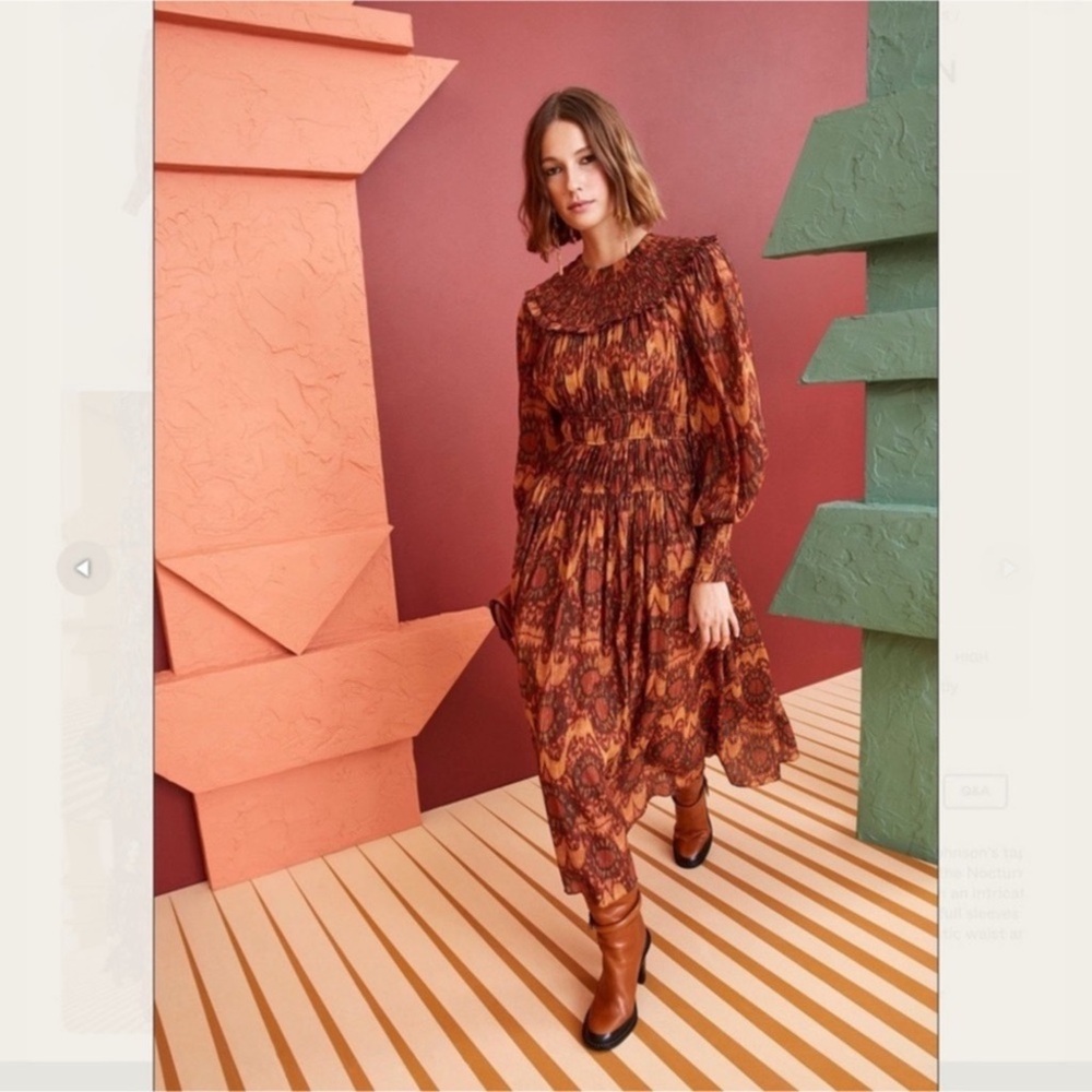 ULLA JOHNSON Nadira Midi Dress Sz 4 - Picture 2 of 4